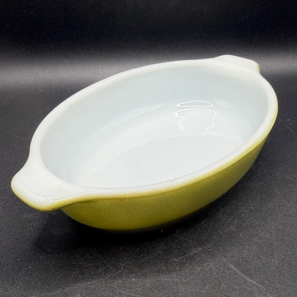 PYREX Vintage Green Pixie Au Gratin Casserole Dish 700 - 10 Oz Tableware Kitchen
